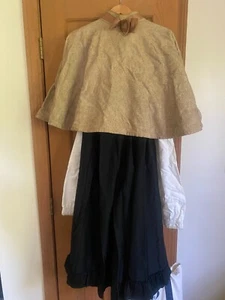 Early 1900s Woman's Lined Wool Skirt with Pleated Back with Bloomers and Cape - Picture 1 of 9