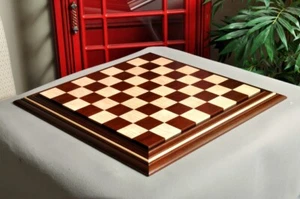Signature Contemporary II Chess Board- Peruvian Nogal/Curly Maple - 2.5" Squares - Picture 1 of 6