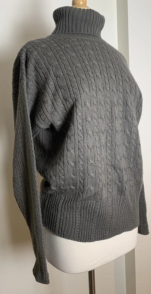 Suéter de esquí vintage Nils para mujer talla L años 80 90 lana retro gris verde esquí Apres Foto 1 de 4