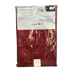 Origins Microfiber Tablecloth Ruby Red 60" x 84" Oblong Spill Proof New - Picture 1 of 6