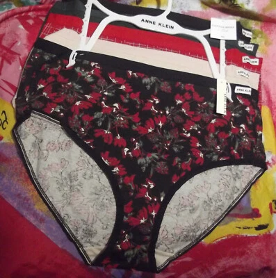 5 NOVAS CALCINHAS ANNE KLEIN AK14775DD CINTURA PLANA ALGODÃO GG - Imagem 1 de 2