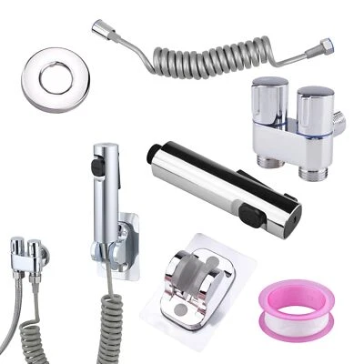 Pulvérisateur de Bidet à Main Kit Douchette WC Double Mode Avec tuyau à Resso... - Photo 1/4