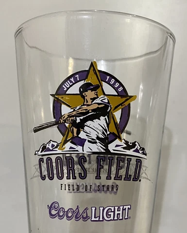 Set of 4 Coors Field Beer Pint Glasses Coors Light 1998 MLB All Star Game Cover