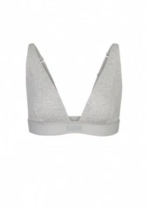 SKIMS Cotton Rib Plunge Bralette - Light Heather Grey (XL) | NWT - Picture 1 of 5
