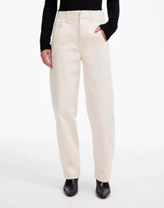 Madewell Jeans Womens 28 Tapered Denim Trousers Vintage Ivory High Rise NWT - Picture 1 of 15