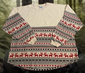 Reindeer Christmas Long Sleeve Shirt Hearts X-Mas Medium Spirit Jersey NEW - Picture 1 of 7
