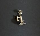 Vintage Sterling Silver Old Fashioned Telephone Phone Charm Antique Pendant