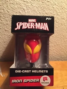 Marvel Die-Cast Spider-Man Walgreen's Ex. "Iron Spider" Mini Helmet On Stand New - Picture 1 of 4