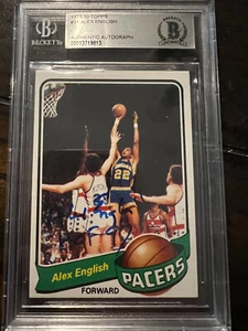 Alex English Autographed 1979 - 80 Topps Rookie Card BAS Certified Slab Inscribe - Picture 1 of 4