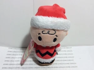 HALLMARK HOLIDAY CHARLIE BROWN New with Tag Charlie with Santa Hat - Picture 1 of 3