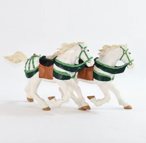 Papo Lot of 2 White Galloping Knight Horses 2001 • Medieval Saddled Figures - Picture 1 of 8