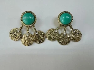 HEIDI DAUS Boho Chic Vintage Medallion Cream Drop Earrings NWT Choose Your Color - Picture 1 of 6