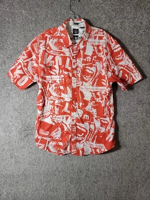 Volcom Short Sleeve Shirt Men's Size L Orange Classic Fit Skate Surf Summer MARK - Image 1 of 4
