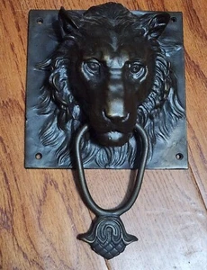 RBF 8LB Lion Face Doorbell Bronze Jungle King Knocker Wildlife Theme Cat New - Picture 1 of 14