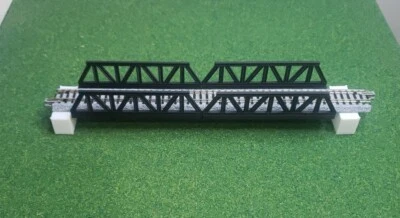 N Scale 1/160 Pair Of Black Bridge Trestles. Kato Unitrack Compatible Free Ship - Image 1 of 4