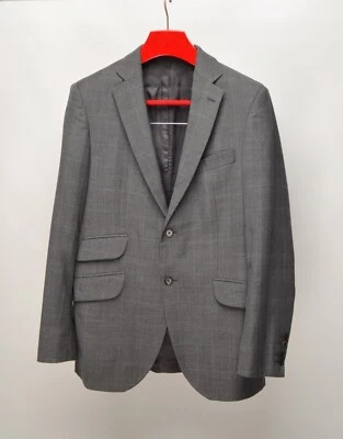 HACKETT Grey Prince of Wales Check Blazer 2Btn Jacket UK,US 40R / EUR 50R MINT - Image 1 of 4