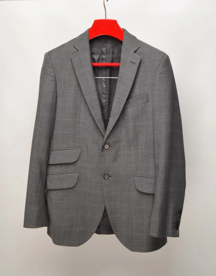 HACKETT Grey Prince of Wales Check Blazer 2Btn Jacket UK,US 40R / EUR 50R MINT - Image 1 of 4