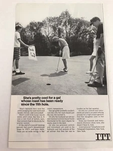 Print Ad Vtg 1967 Advertising ITT Ovens Lady Golfer - Picture 1 of 2