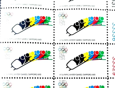 Scott #1461 1972 Winter Olympics Block of 10 Stamps 8 cents US Postage Stamps - Image 1 of 4
