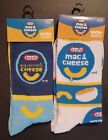 Mens Novelty Crew Socks Kraft Mac & Cheese 2 Pr Lot New
