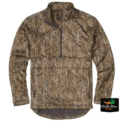 NEW BROWNING WICKED WING 1/4 ZIP HIGH PILE FLEECE JACKET  - BOTTOMLAND CAMO - - Image 1 of 2