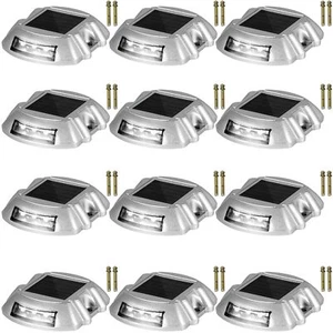 12-Pack Solar Driveway Lights Bright White with Screws Waterproof Wireless - Picture 1 of 11