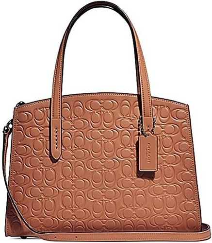 BORSA A TRACOLLA COACH CHARILE 28 RUGGINE IN PELLE GRANATO RUGGINE FIRMA C NUOVA CON ETICHETTE!