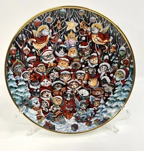 Santa Claws Collectible Christmas Cat Plate Bill Bell 1992 Franklin Mint 8 in. - Picture 1 of 3