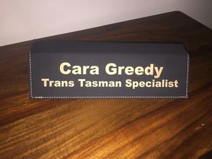 Desk Plate Name Bar Leatherette personalised Custom engraved - Picture 1 of 6