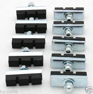 10 BOLT ON BICYCLE BIKE 40MM BLACK RUBBER BRAKE PADS SHOES NEW - Picture 1 of 1