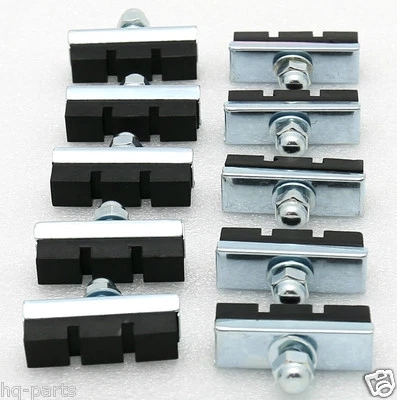 HQ-PARTS 10 BOLT ON BICYCLE BIKE 40MM BLACK RUBBER BRAKE PADS SHOES NEW