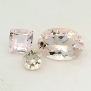 1.00Ct 3 PCS UNTREATED LIGHT PEACH PINK MORGANITE GEMSTONE FROM BRAZIL - Picture 1 of 1
