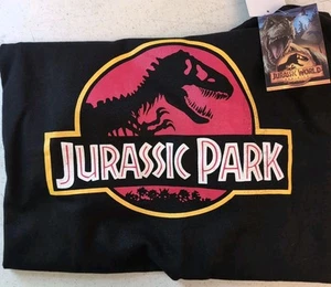 Jurassic Park Classic Logo In Red With T-Rex Men's T-Shirt XL New With Tags - Picture 1 of 8