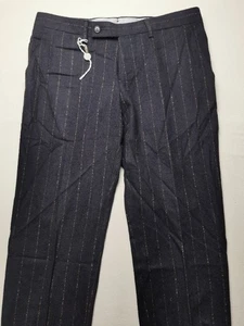 Tagliatore Herren UK 32 Nadelstreifen Wollhose neu mit Etikett schwarz Made Italy Knopfleiste - Bild 1 von 17