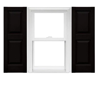 Mid America Raised Panel Vinyl Shutters (1 Pair) - 12 x 51 002 Black - Image 1 of 4
