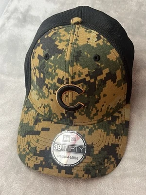 New Era 39THIRTY Chicago Cubs 2016 Memorial Day Digital Camo Hat Cap Size M/L - Image 1 of 4