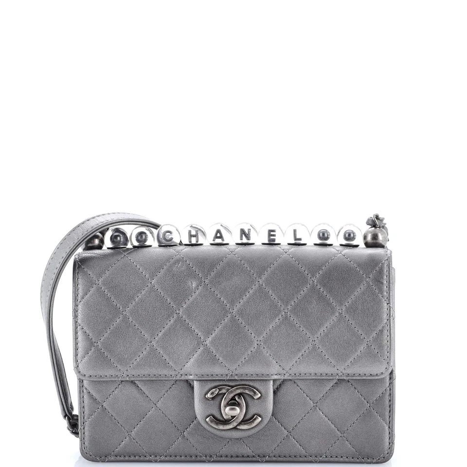 Chanel Chic Pearls Flap Bag Quilted Goatskin with Acrylic Beads Small - Image 1 of 4