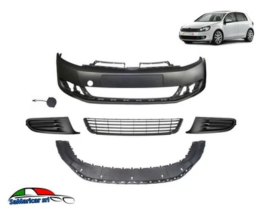 KIT PARAURTI ANTERIORE CON GRIGLIE SENZA FENDI ADATTO A VW GOLF 6 DAL 01/2009->  - Immagine 1 di 4
