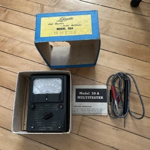 Lafayette 30A multi tester AC DC ohms amps Box instructions probes Untested Vtg - Picture 1 of 11