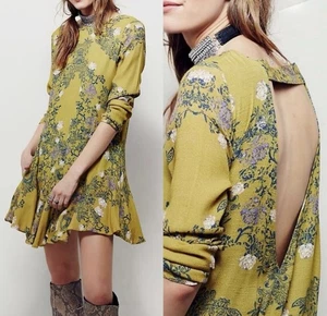 Free People Smooth Talker Tunika Minikleid Größe M Pullover hinten offen gelb gebraucht, in einwandfreiem Zustand - Bild 1 von 12