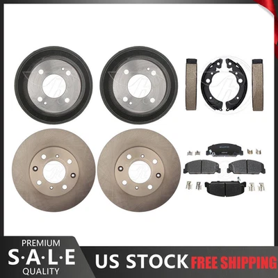 Pastilhas de cerâmica rotores de freio dianteiro Honda CRX para 1988-1989 + sapatas de tambores de freio traseiro - Imagem 1 de 4