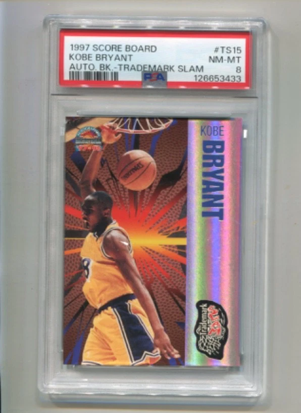1997 Score Board Autographed Basketball  KOBE BRYANT  Trademark Slam #TS15 PSA 8 - Image 1 of 1
