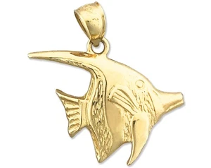 Colgante pez ángel acuático oro 14K - Imagen 1 de 6
