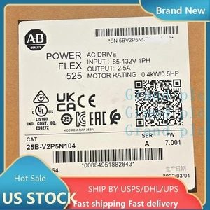 NEW AB 25B-V2P5N104 PowerFlex 525 0.4kW 0.5HP AC Drive 25BV2P5N104 US Free Tax - Picture 1 of 10