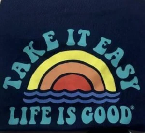Life Is Good Kid's Medium Long Sleeve Sunshirt UPF 50+ Sunset Design - Picture 1 of 2