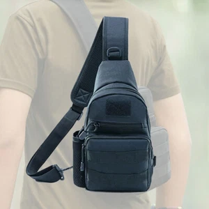 Schwarze Doppel-Schultertasche Taktisch Militär MOLLE Umhängetasche Outdoor Einkaufstasche USA - Bild 1 von 12