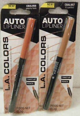 2 NEW L.A. COLORS AUTO LIPLINER - TWIST-UP PENCIL CBAL957 & CBAL956   SHIPS FAST - Image 1 of 2