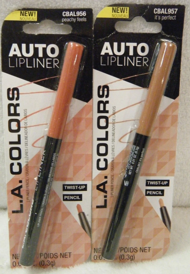 2 NEW L.A. COLORS AUTO LIPLINER - TWIST-UP PENCIL CBAL957 & CBAL956   SHIPS FAST - Image 1 of 2