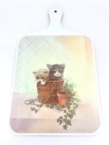Vintage Watchet Products Ruane Manning Melamine Cat Kittens Art Cutting Board - Picture 1 of 5