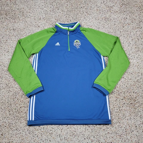 Seattle Sounders Sweater Boys Extra Large Blue Green Soccer Football Sweatshirt Cover